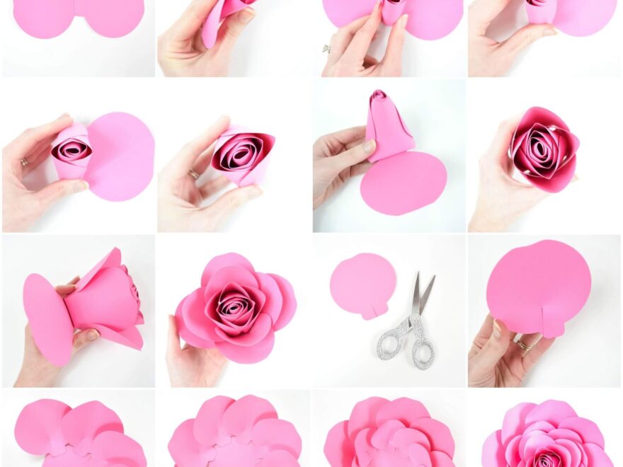 Free Large Paper Rose Template DIY Camellia Rose Tutorial
