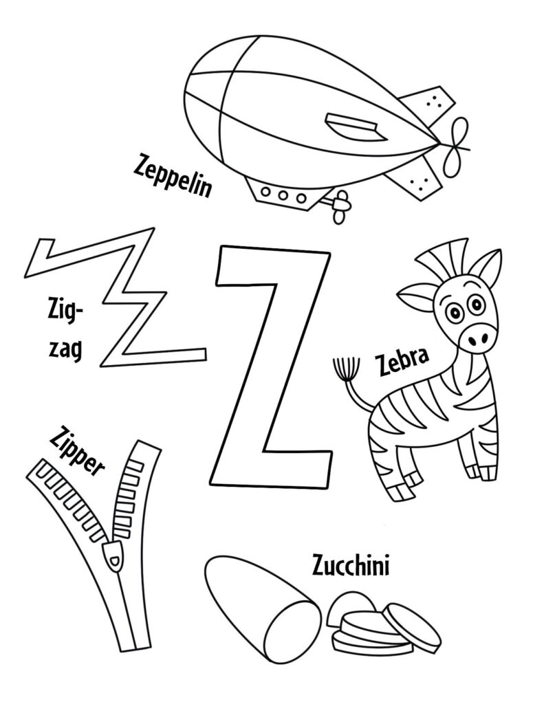Printable Letter Z Worksheets