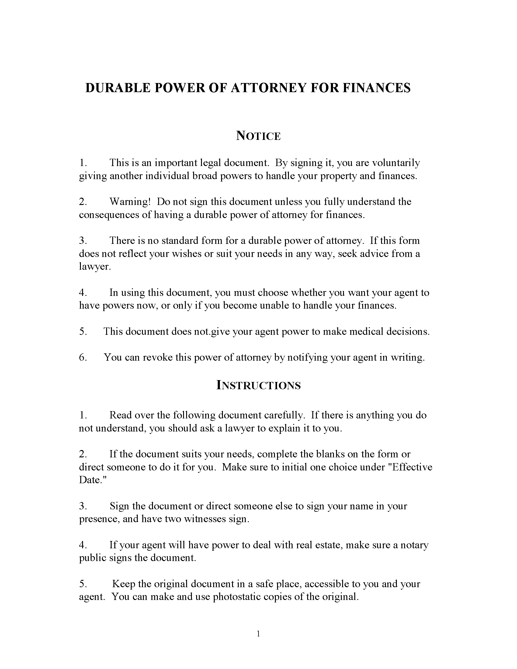 Power Of Attorney Form Free Printable Michigan