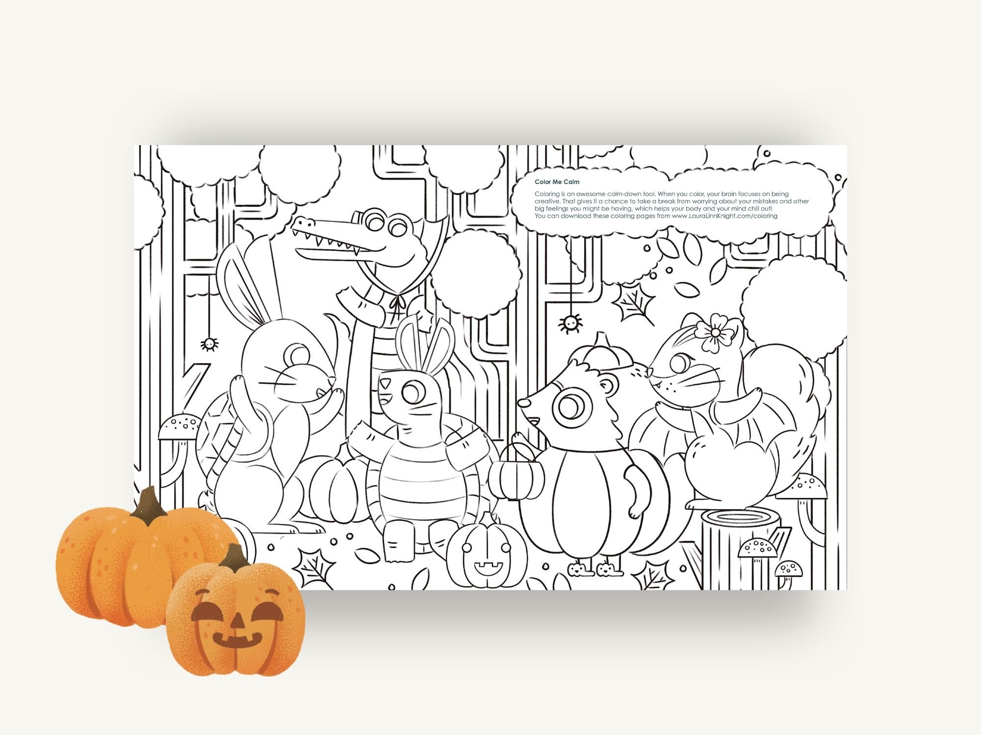 Autumn Color Me Calm Printable Sheets