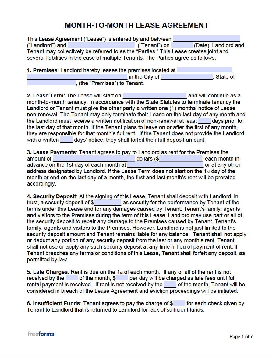 Printable Manual Florida Lease Agreement