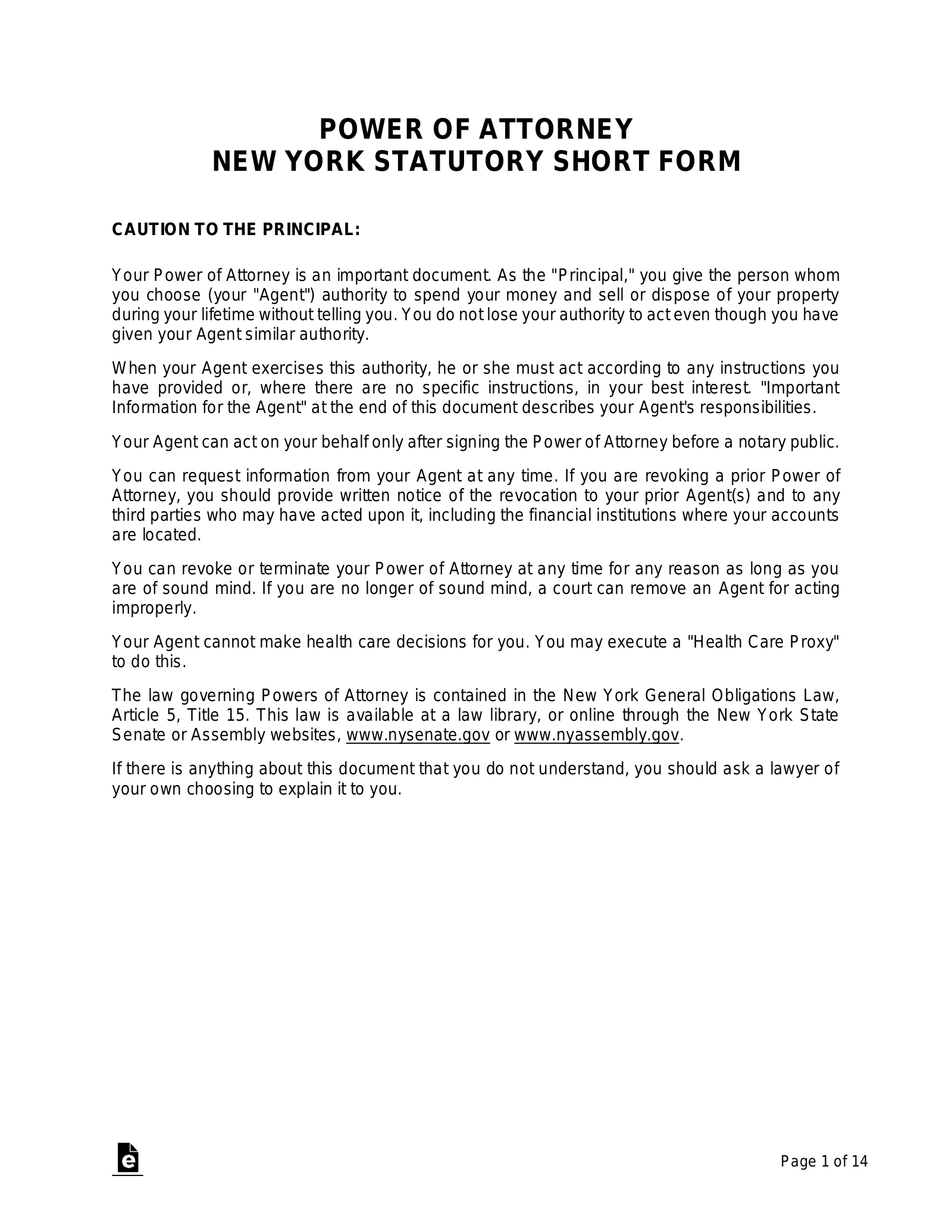 Free Blank Printable General Power Of Attorney Forms