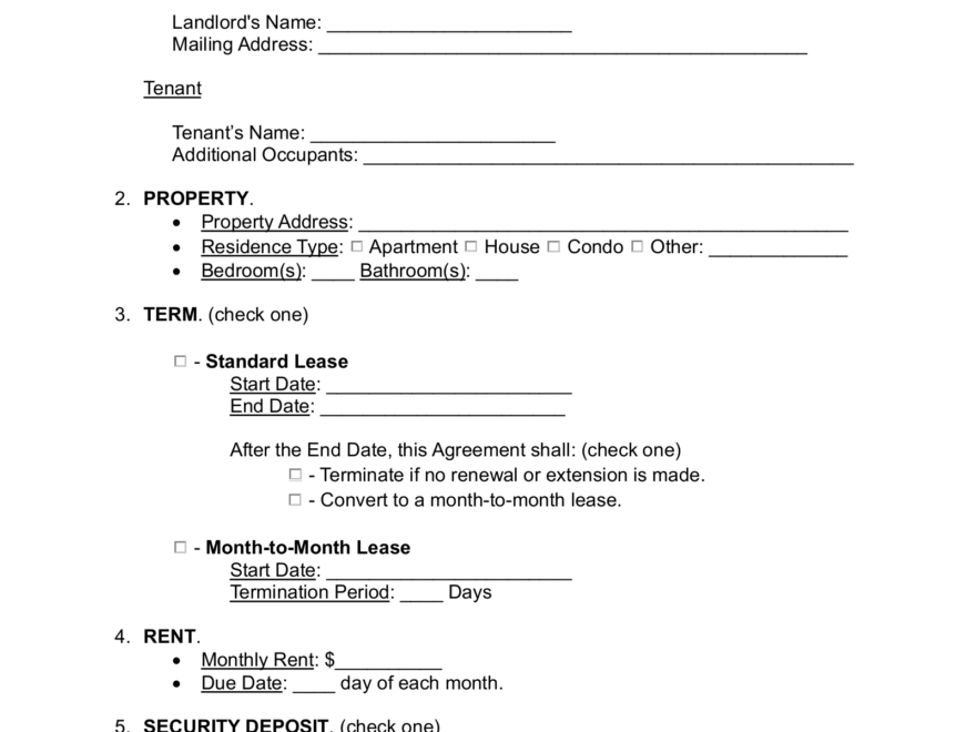 Free Oklahoma Lease Agreement Templates 7 PDF Word EForms
