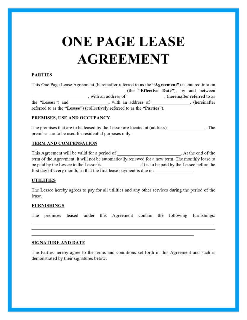 Printable Rentale Agreement Templates Free