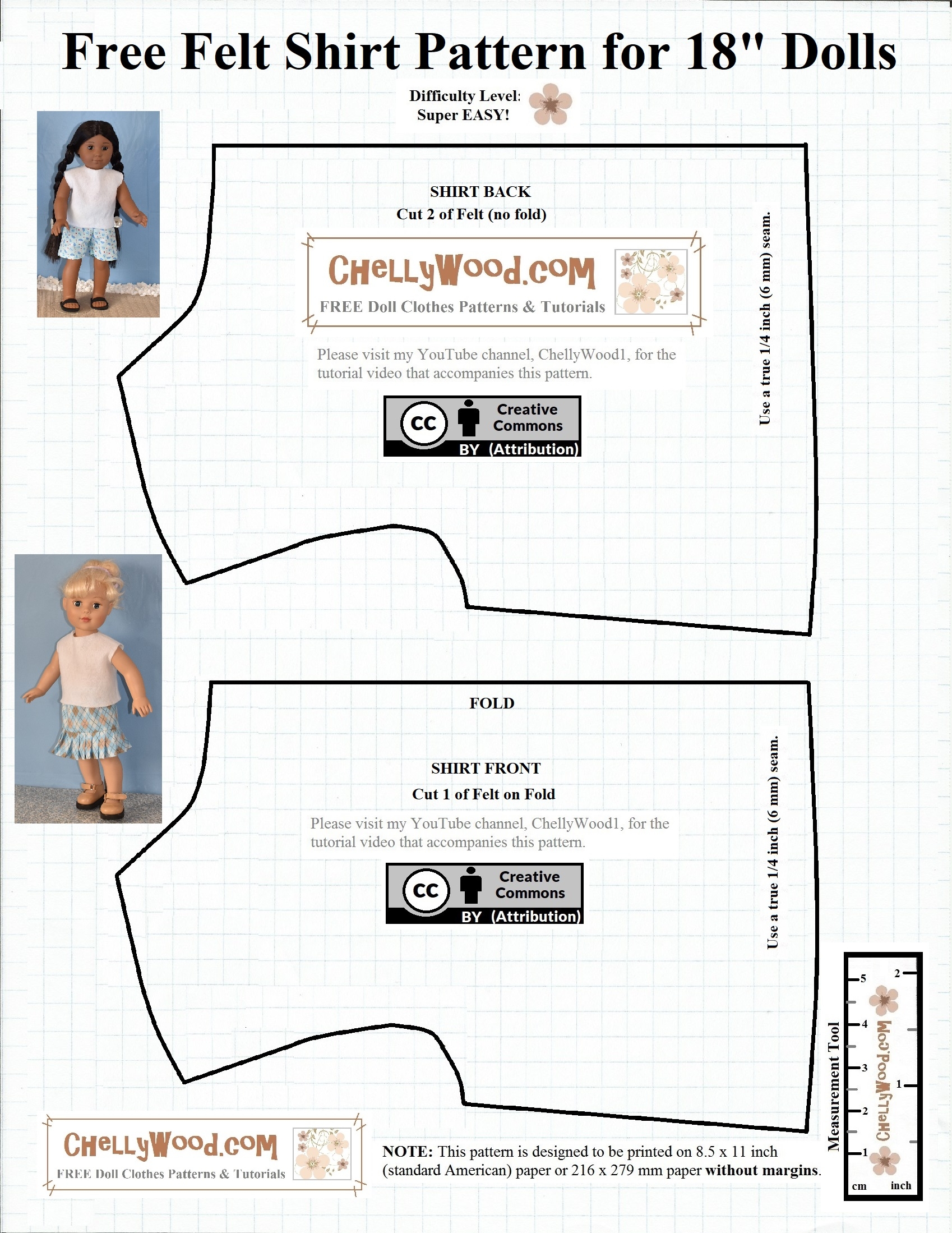 Free patterns For 18 inch dolls Easy sew Shirt ChellyWood Free Doll Clothes Patterns Free patterns For 18 inch dolls Easy sew Shirt ChellyWood Free Doll Clothes Patterns