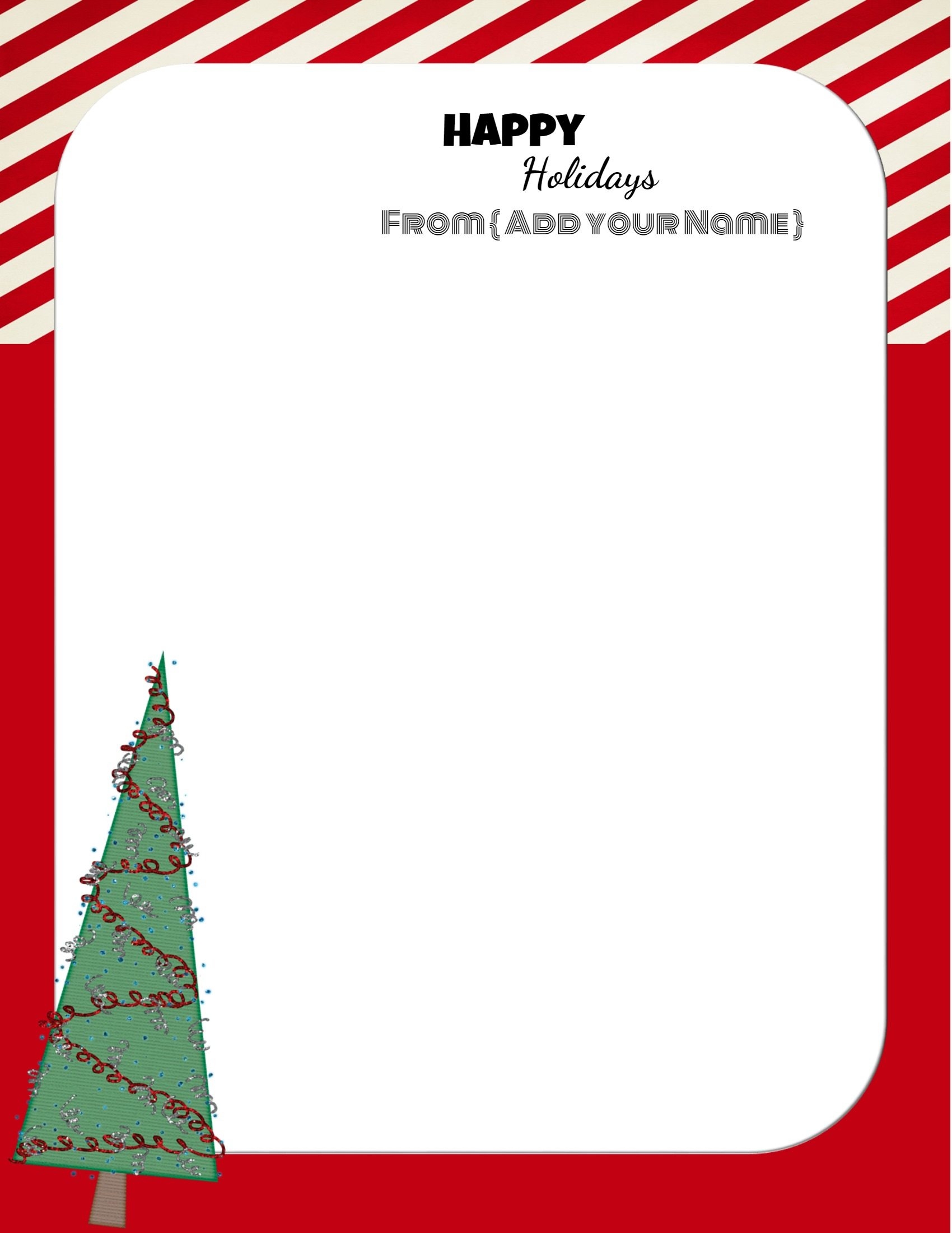 Free Personalized Christmas Stationery Free Personalized Christmas Stationery