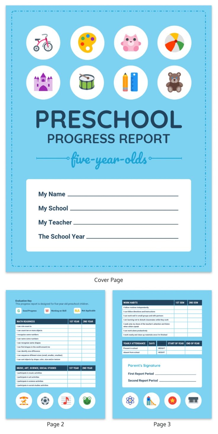 Printable A Free Preschool Progress Report Template Printable A Free Preschool Progress Report Template
