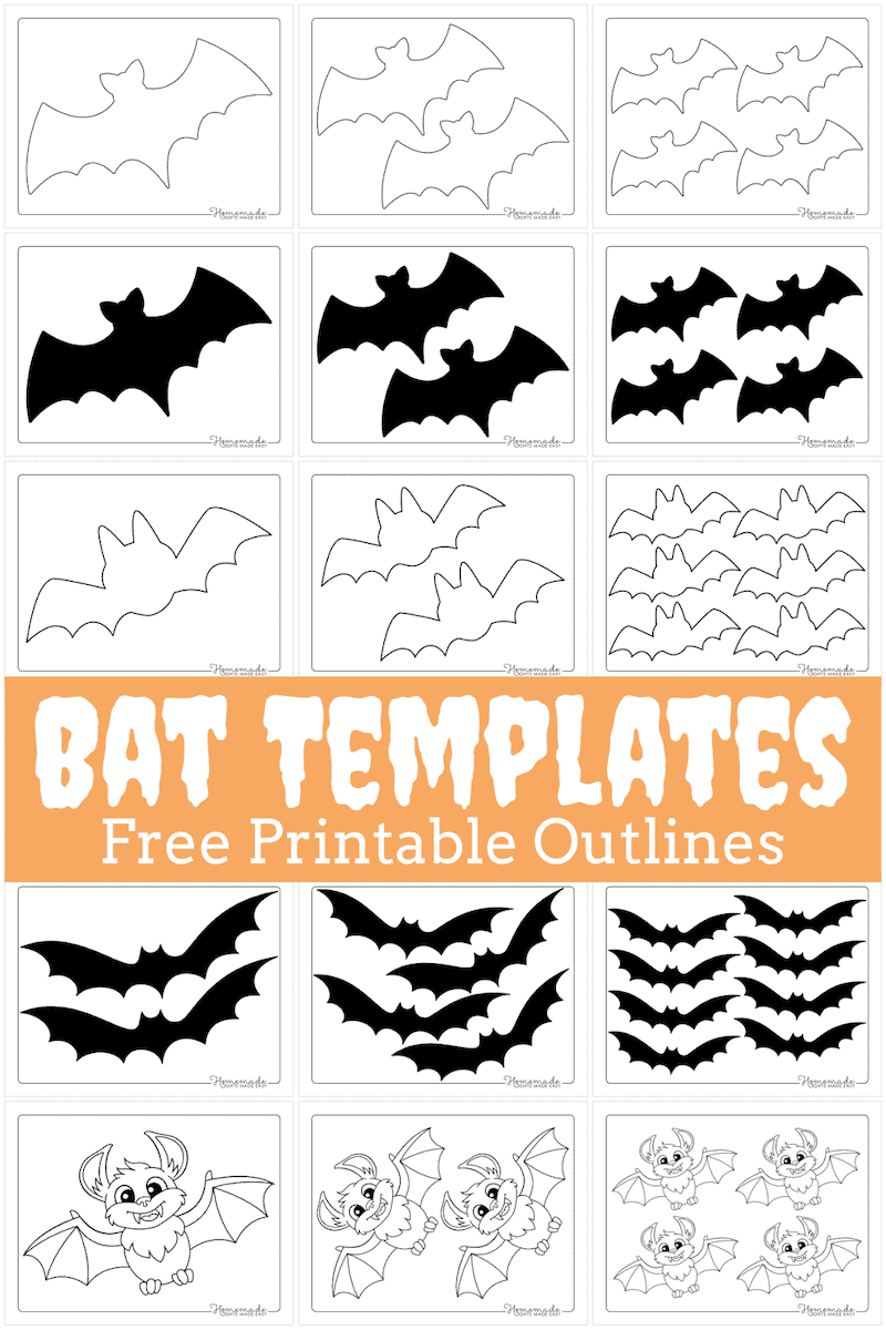 Black Bat Template Printable