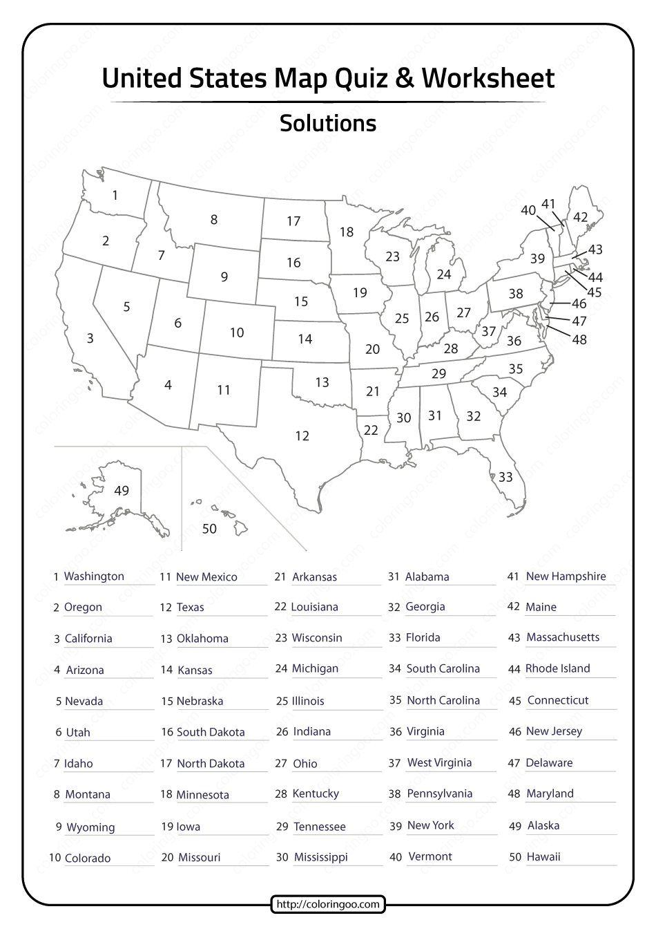 Us States Printable Worksheets Us States Printable Worksheets