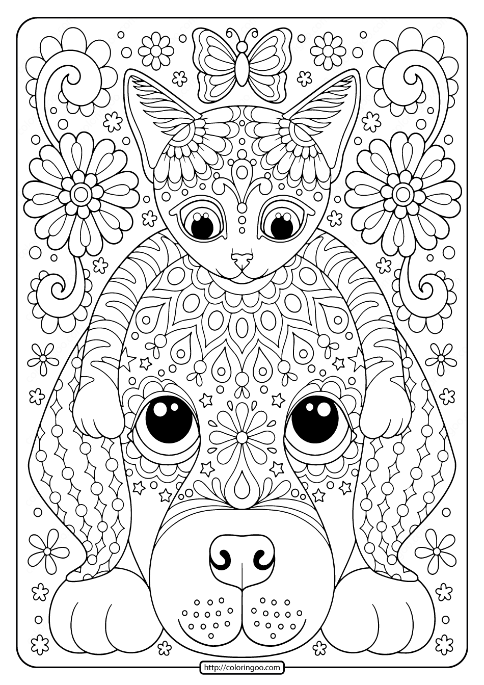 Free Printable Cat And Dog Coloring Pages Free Printable Cat And Dog Coloring Pages