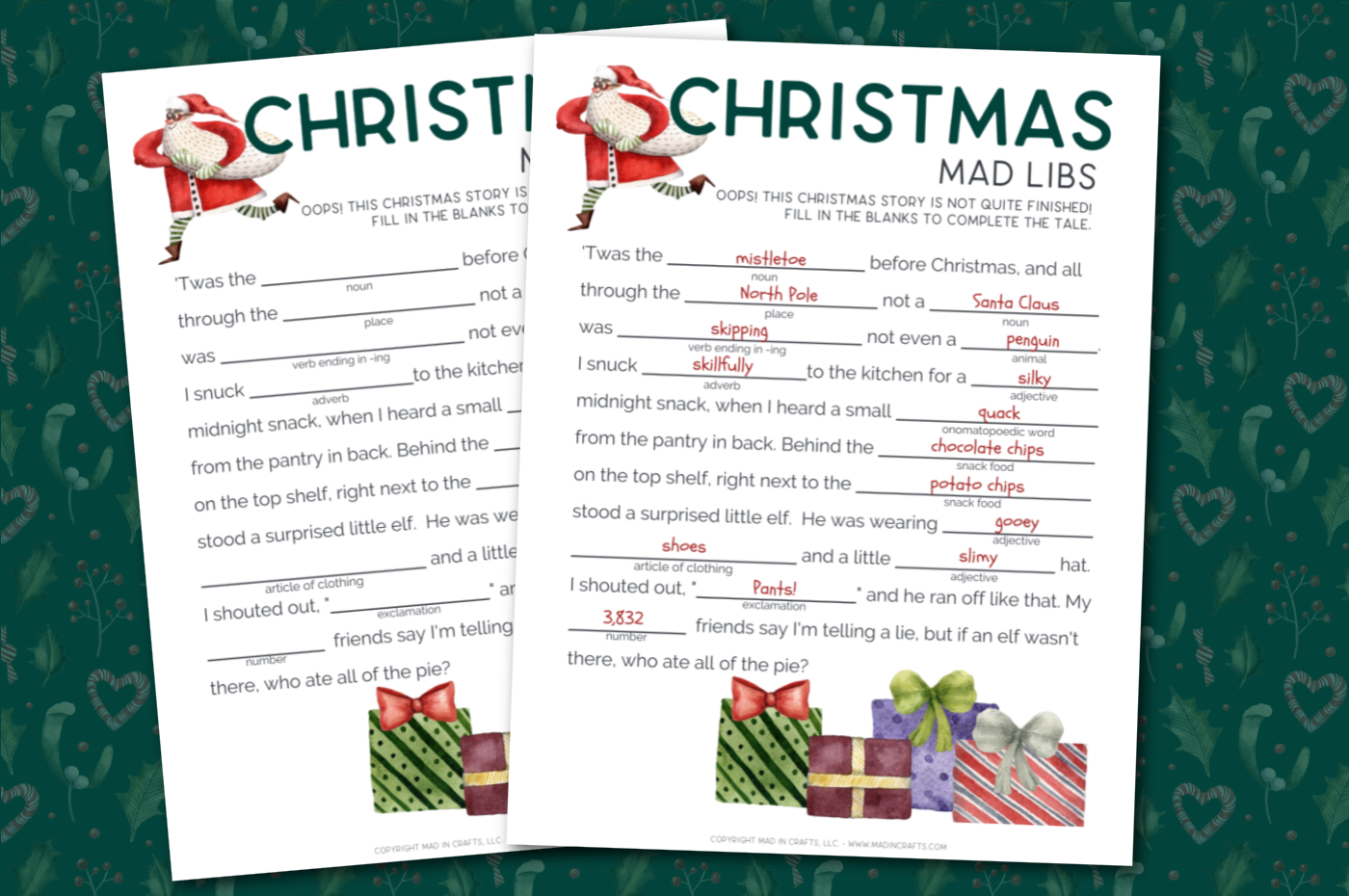 Christmas Mad Libs Free Printable