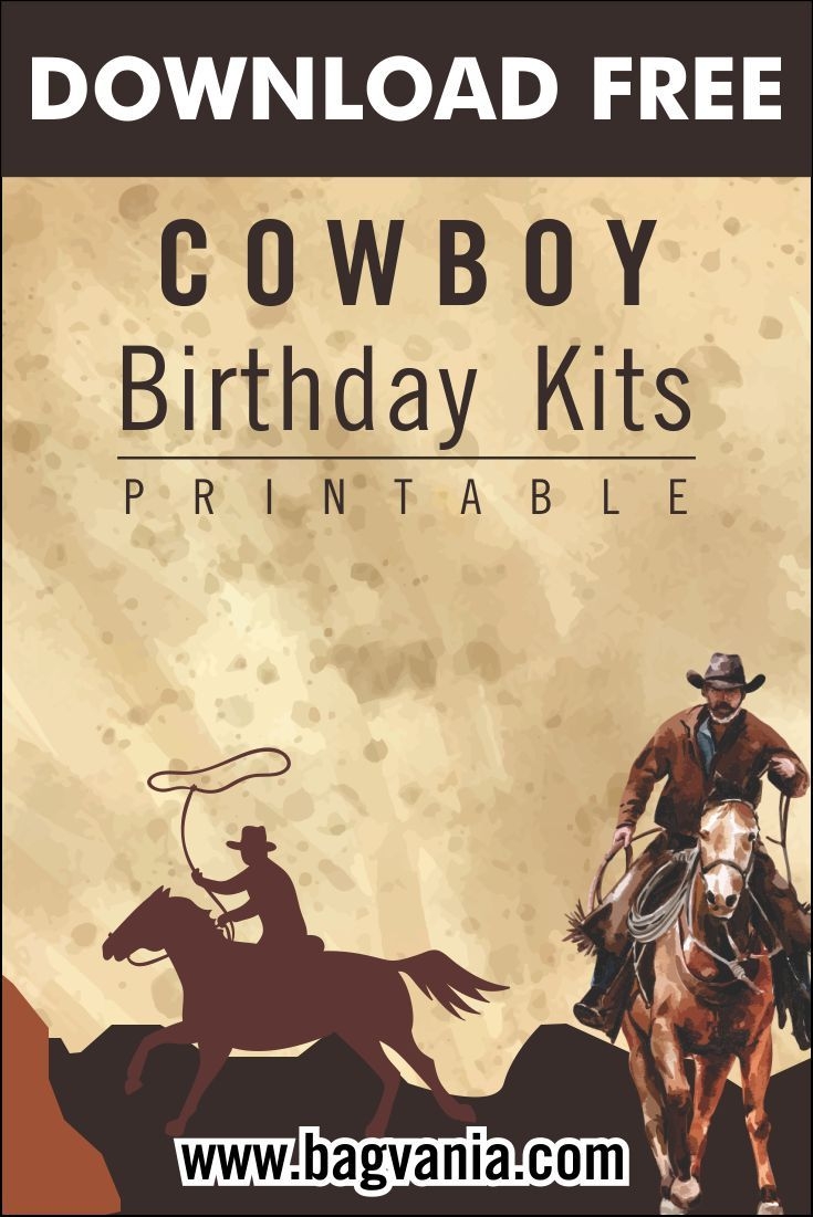 FREE PRINTABLE Cowboy Birthday Party Kits Template