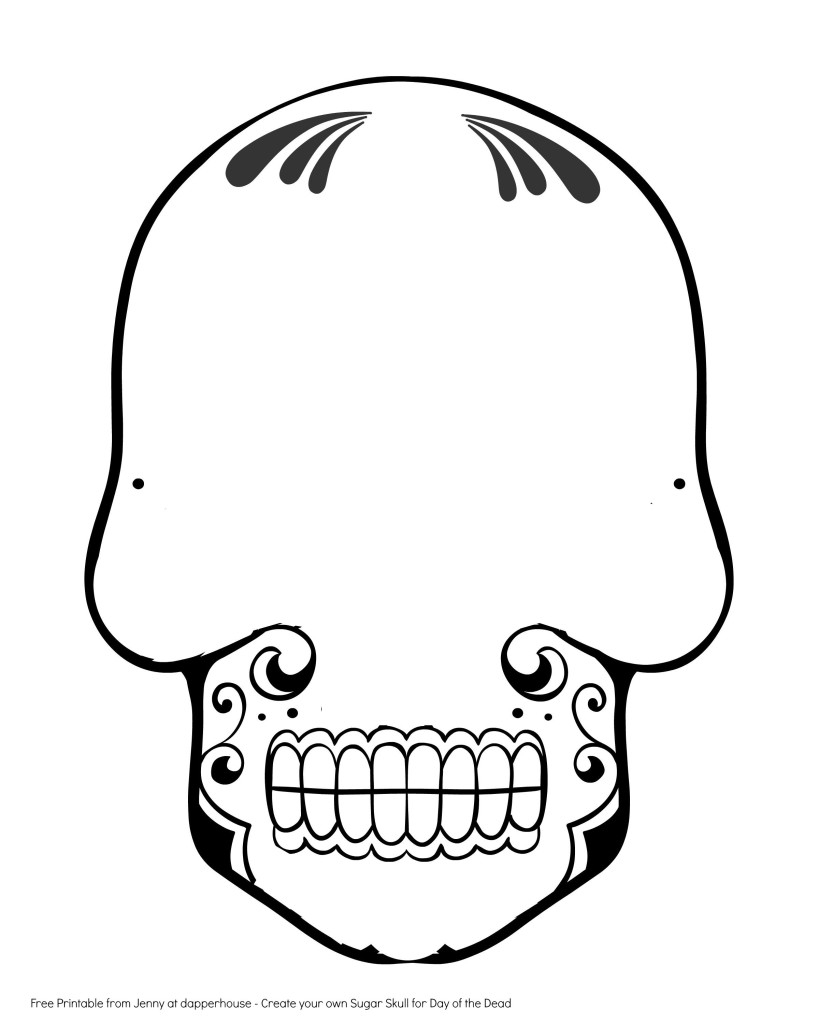 Free Printable Create A Sugar Skull For Day Of The Dead Activity Jenny At Dapperhouse