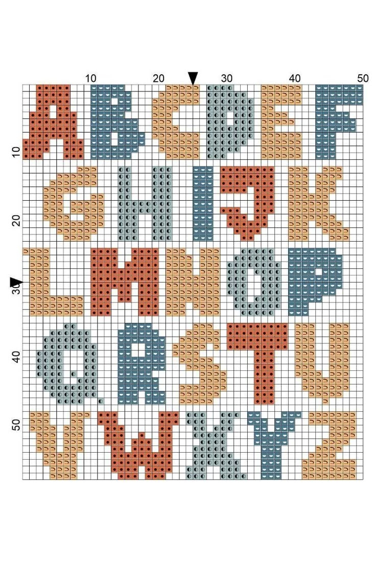 Free Printable Cross Stitch Letter Pattern Each