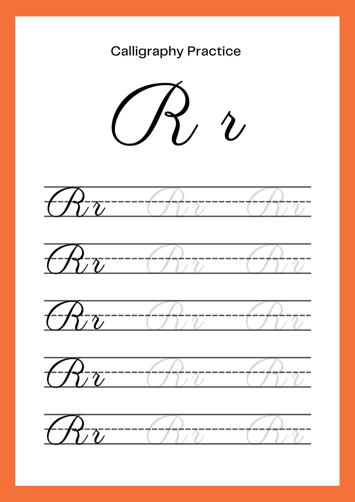 Cursive R Printable Worksheet