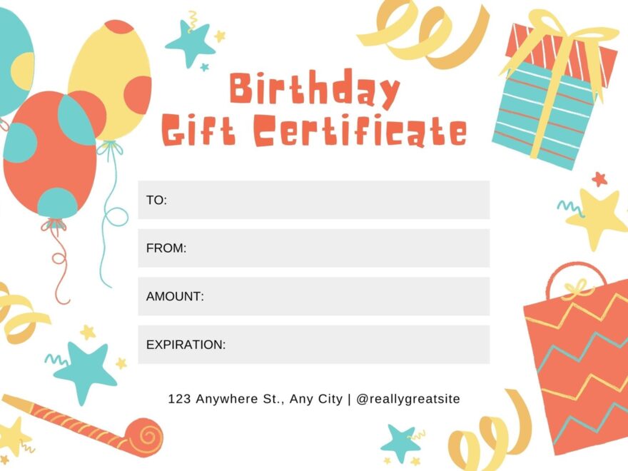 Free Printable Customizable Birthday Certificate Templates Canva