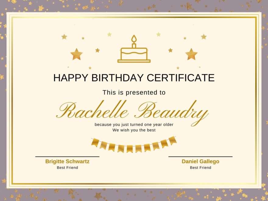 Free Printable Customizable Birthday Certificate Templates Canva