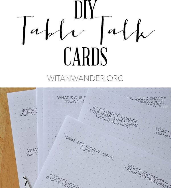 Free Printable Dinner Table Talk Cards Our Handcrafted Life