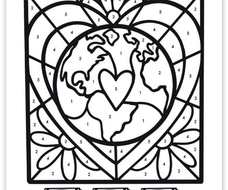 Free Printable Earth Day Color By Number Sheet
