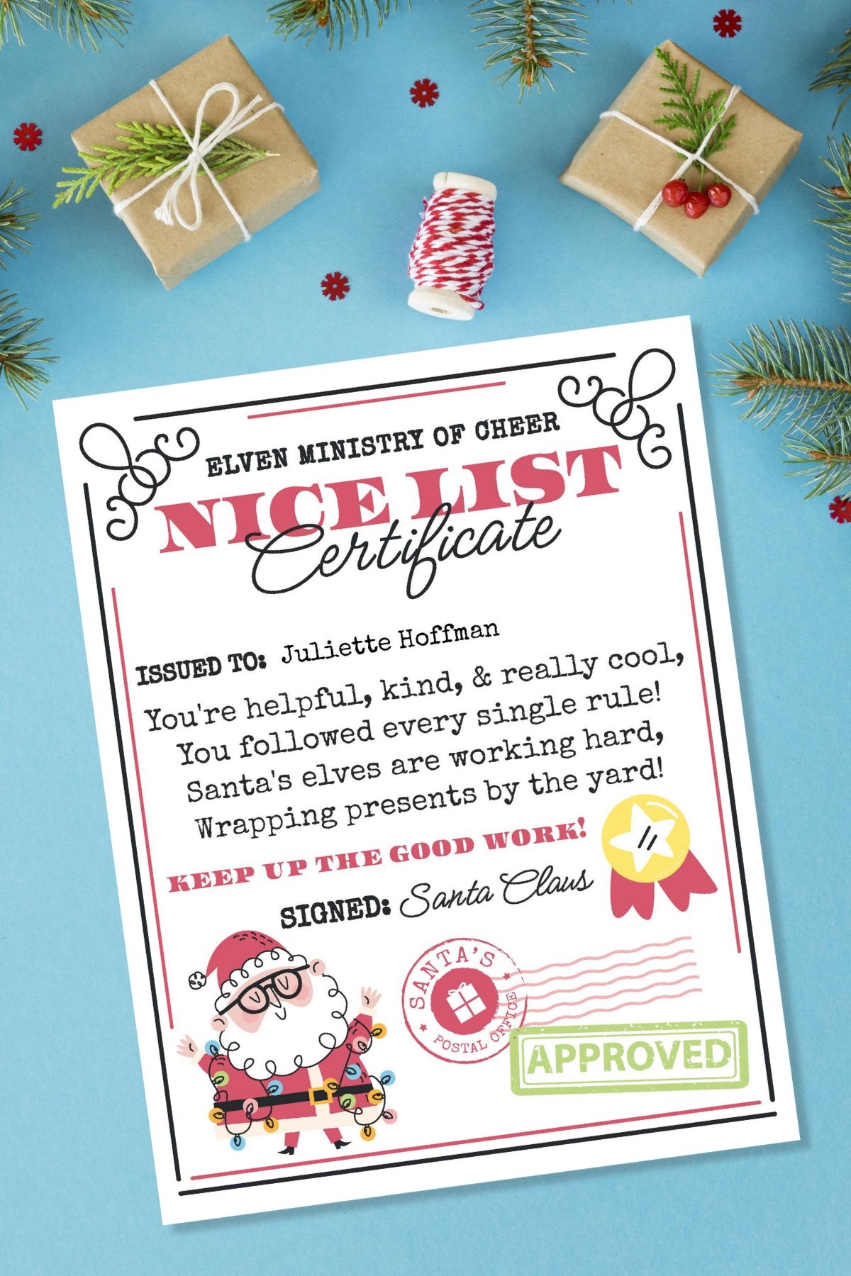 Free Printable Editable Nice List Certificate Savor Savvy Free Printable Editable Nice List Certificate Savor Savvy