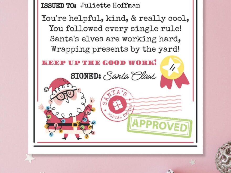 Free Printable Editable Nice List Certificate Savor Savvy