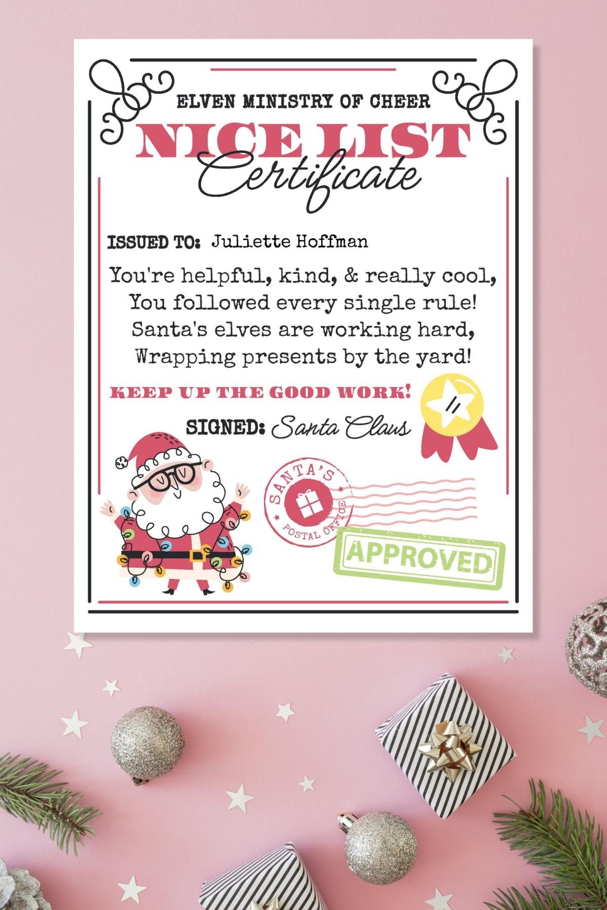Free Printable Editable Nice List Certificate Savor Savvy Free Printable Editable Nice List Certificate Savor Savvy