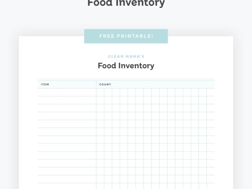 Free Printable Food Inventory Checklist Clean Mama