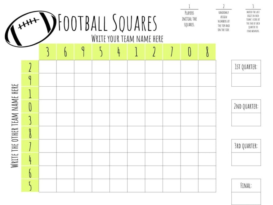 Free Printable Football Squares Template Lamberts Lately