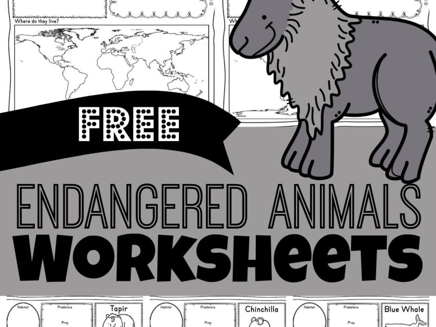 FREE Printable FREE Printable Endangered Animals Worksheets