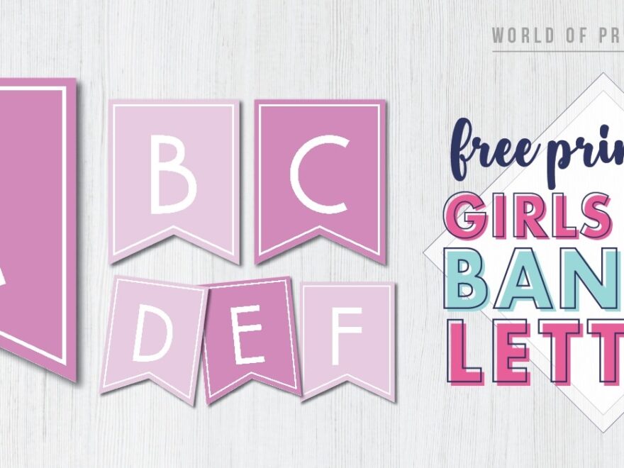 Free Printable Girls Pink Banner Letters World Of Printables