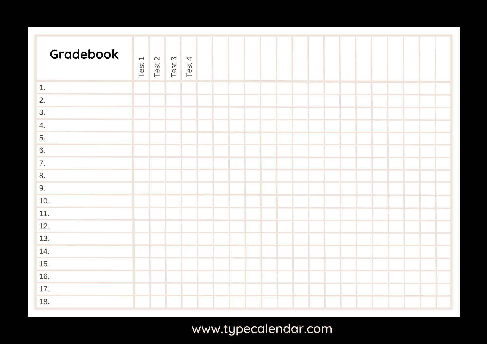 Free Printable Gradebook Templates PDF Excel Word Google Sheets Free Printable Gradebook Templates PDF Excel Word Google Sheets