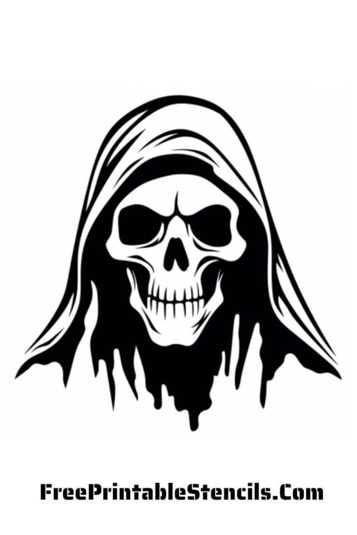 Free Printable Grim Reaper Stencil Template