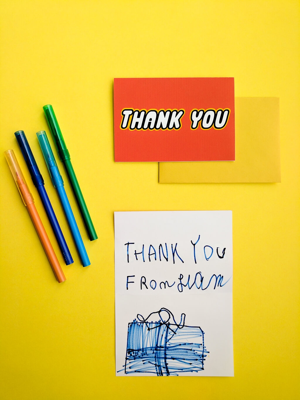Free Printable LEGO inspired Thank You Cards For A LEGO Birthday Party Merriment Design