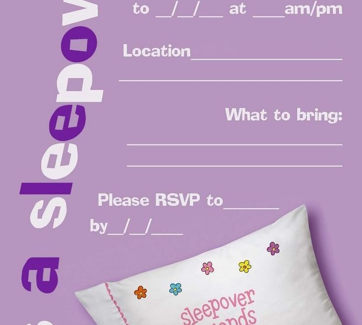 FREE PRINTABLE SLEEPOVER SLUMBER PARTY INVITATIONS
