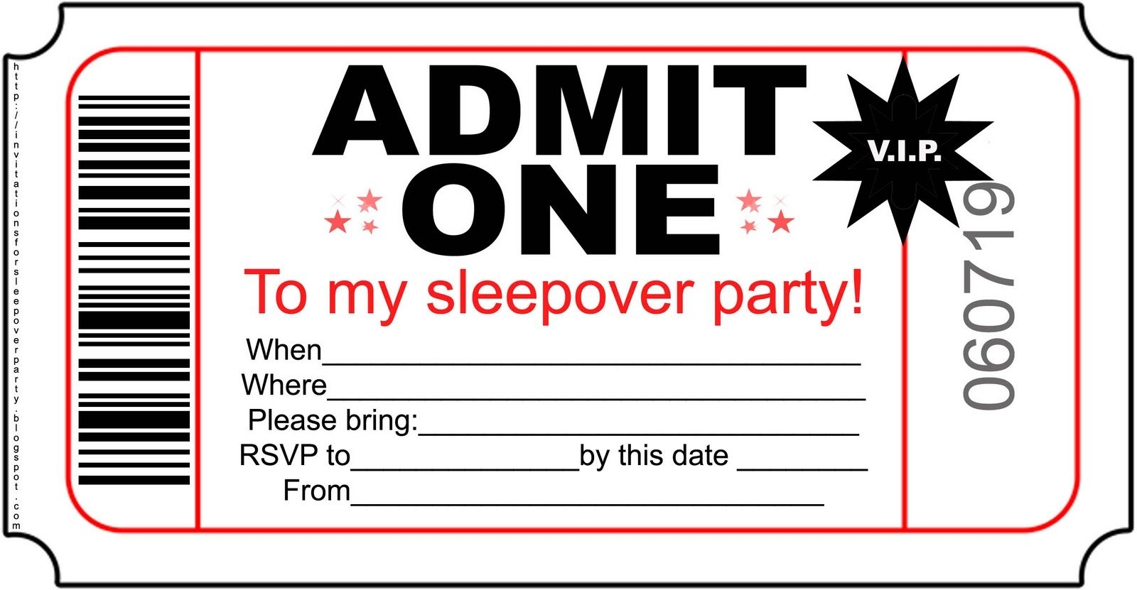 Free Printable Slumber Party Invitation Templates Birthday Party Worksheets Library