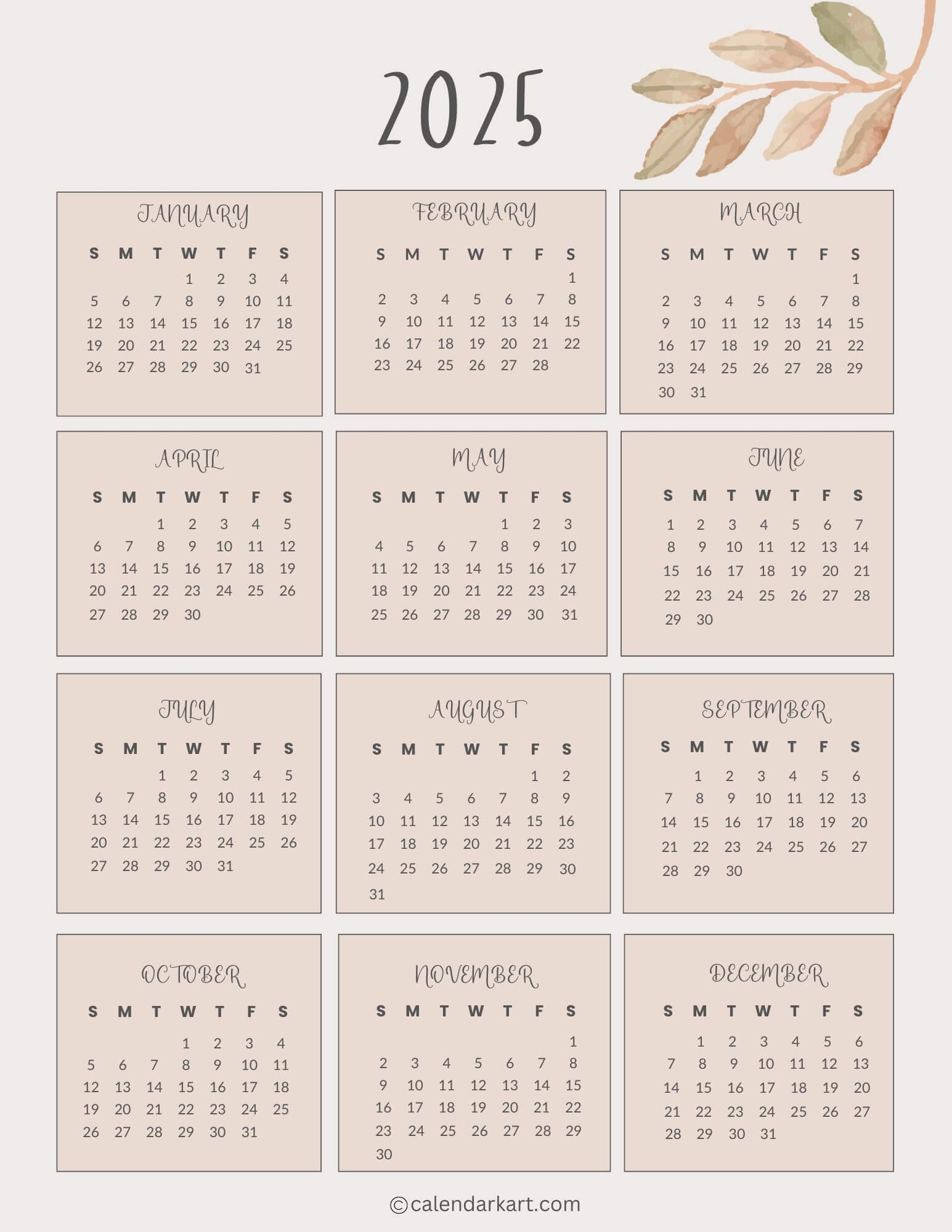 Free Printable Year At A Glance Calendar 2025 CalendarKart Free Printable Year At A Glance Calendar 2025 CalendarKart
