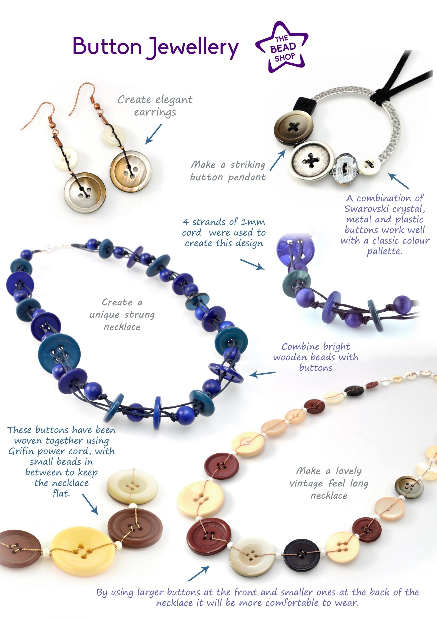 Printable Button Jewelry Patterns