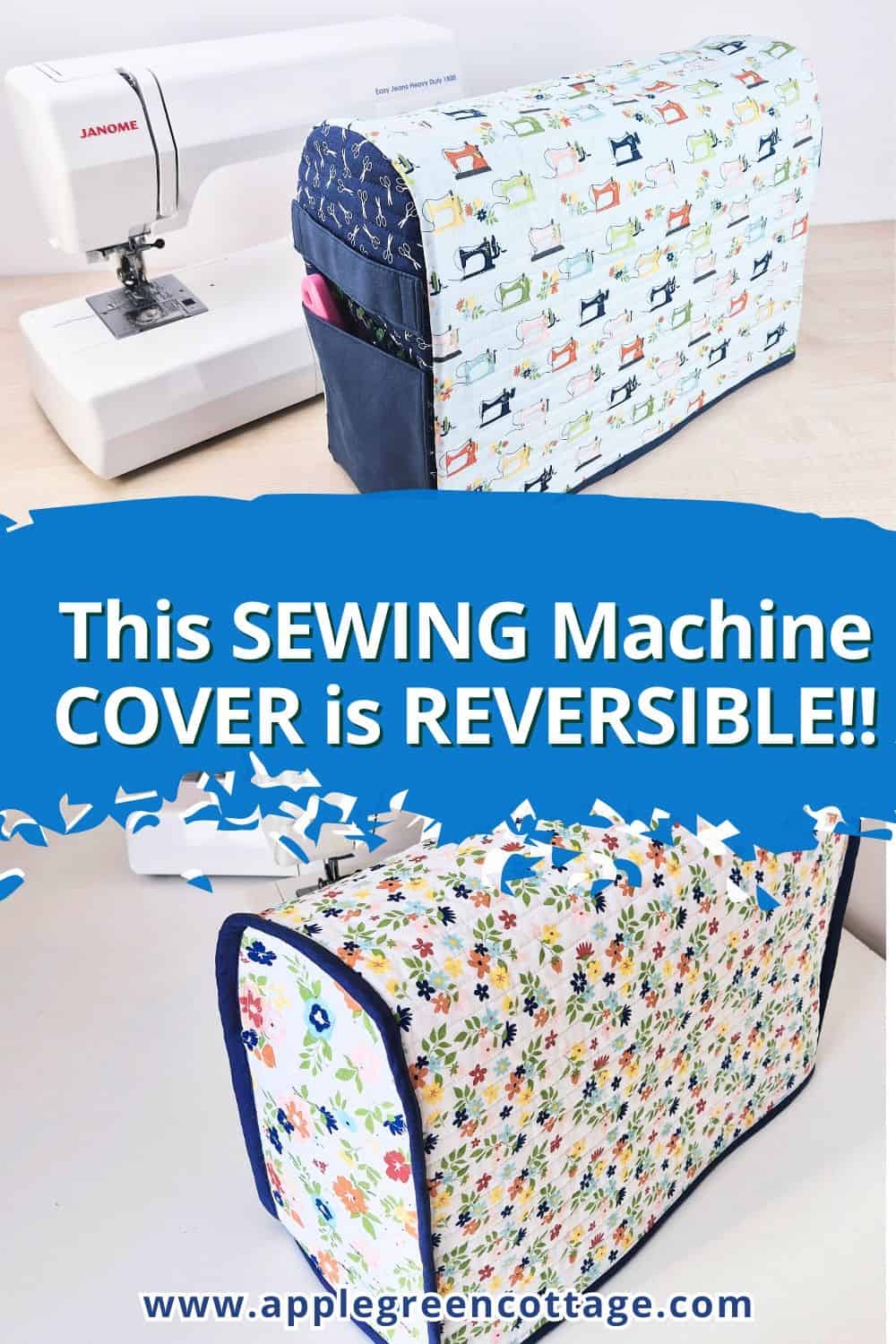 Free Sewing Machine Cover Pattern 3 Sizes AppleGreen Cottage