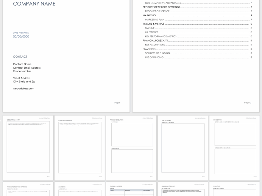Free Simple Business Plan Templates Smartsheet