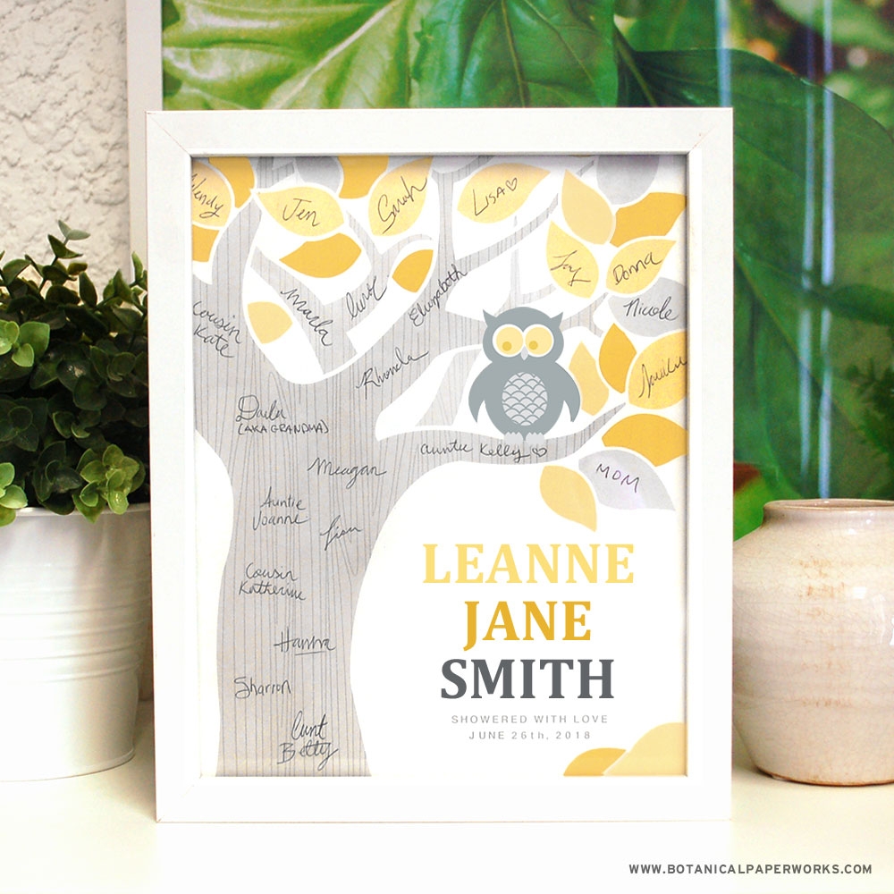 Freebie Personalized Baby Shower Guest Book Botanical PaperWorks