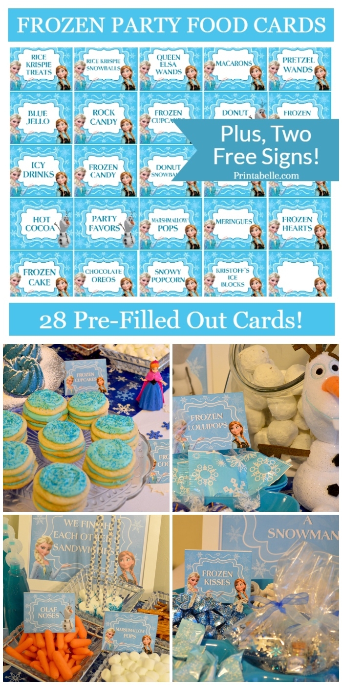 Frozen Party Food Card Prefilled Printables FREE Bonus Signs Printabelle Frozen Party Food Card Prefilled Printables FREE Bonus Signs Printabelle