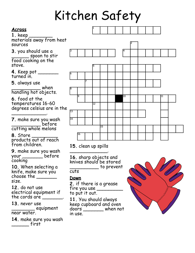 Fun In The Kitchen Crossword WordMint