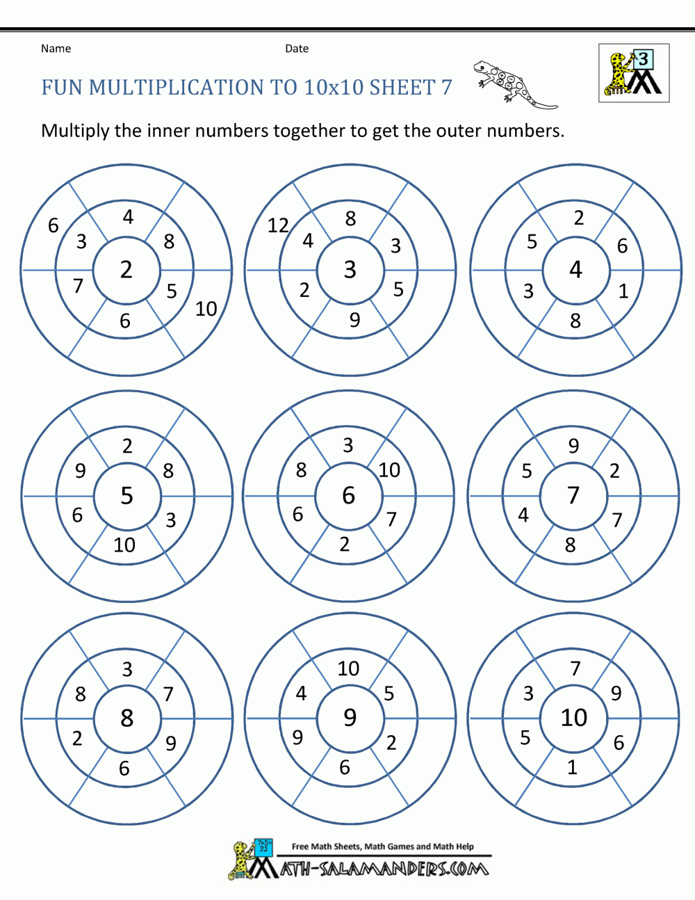 Fun Multiplication Worksheets To 10x10 Fun Multiplication Worksheets To 10x10