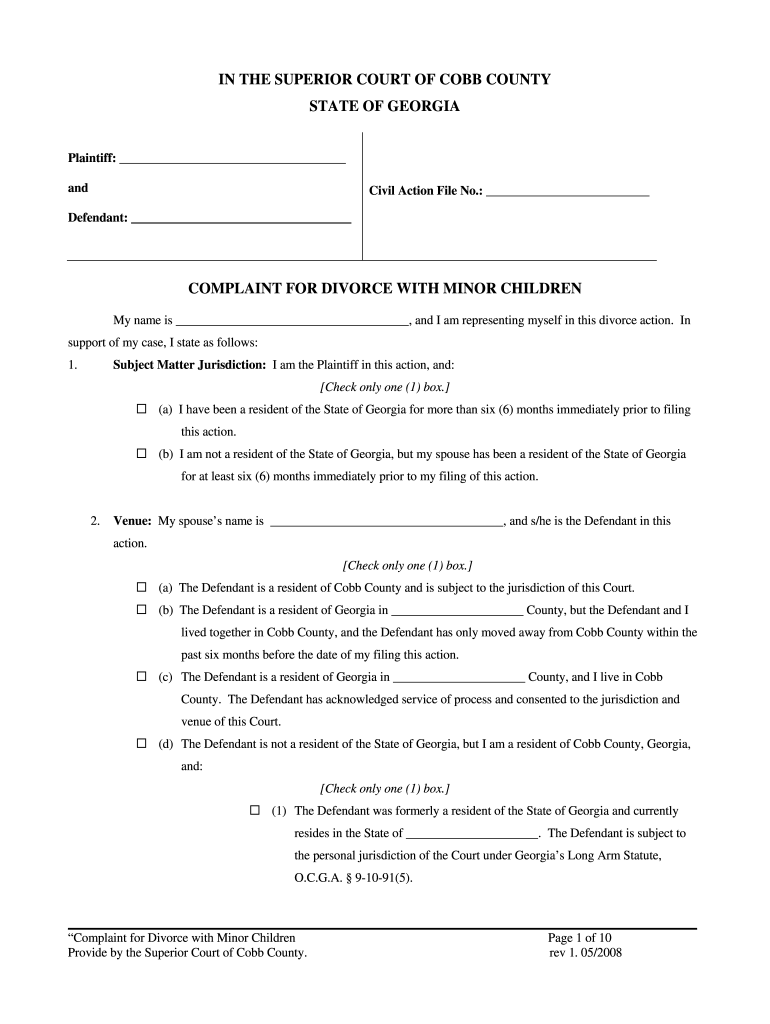 Ga Divorce Papers Online Free Fill Out Sign Online DocHub