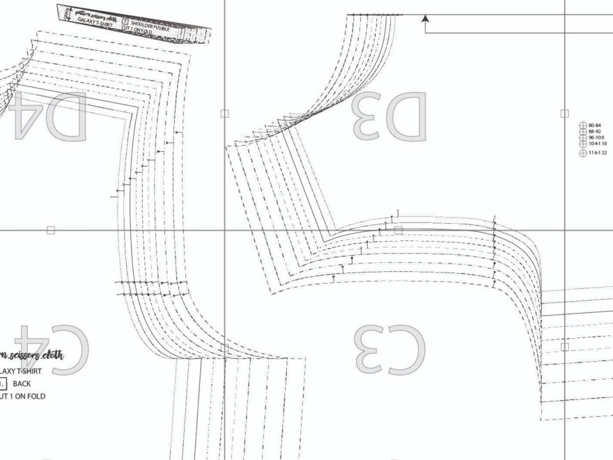 Galaxy T Shirt Sewing Pattern Pattern Scissors Cloth