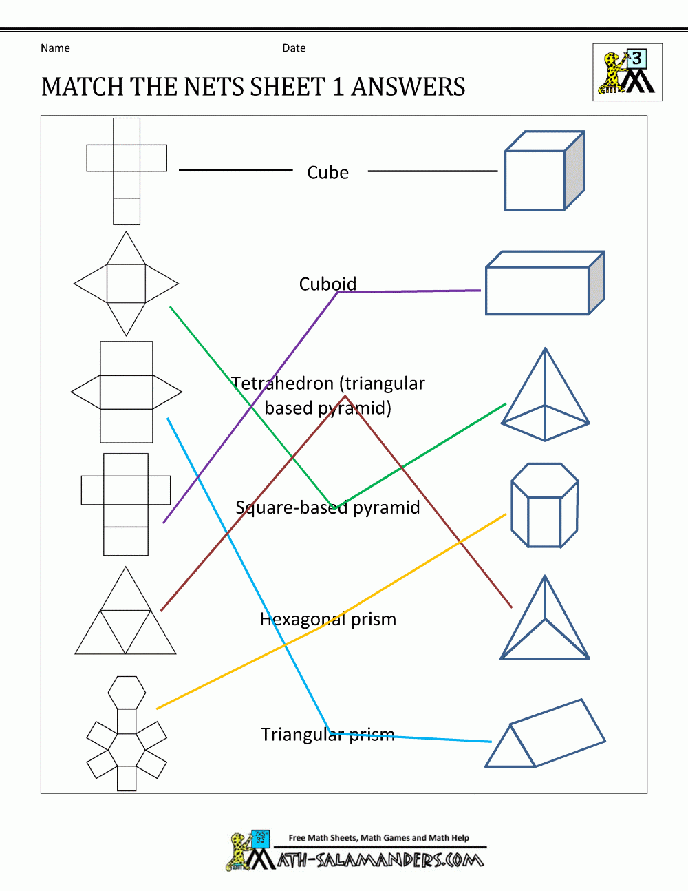 Geometry Nets Printable Worksheets Geometry Nets Printable Worksheets