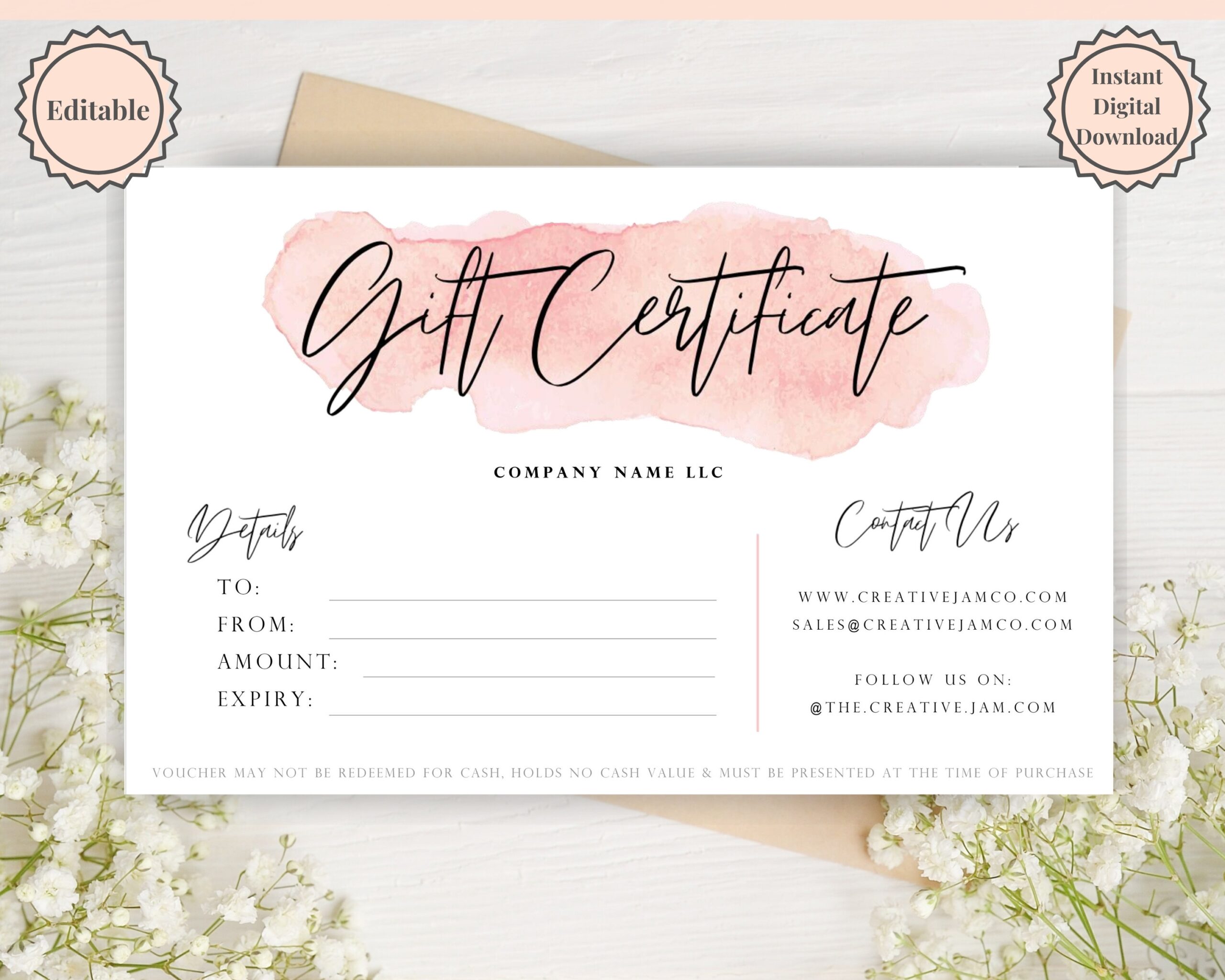 Gift Certificate Template Editable Gift Card Template Gift Voucher DIY Shop Voucher Template DIY Coupons For Last Minute Gift Editable Etsy