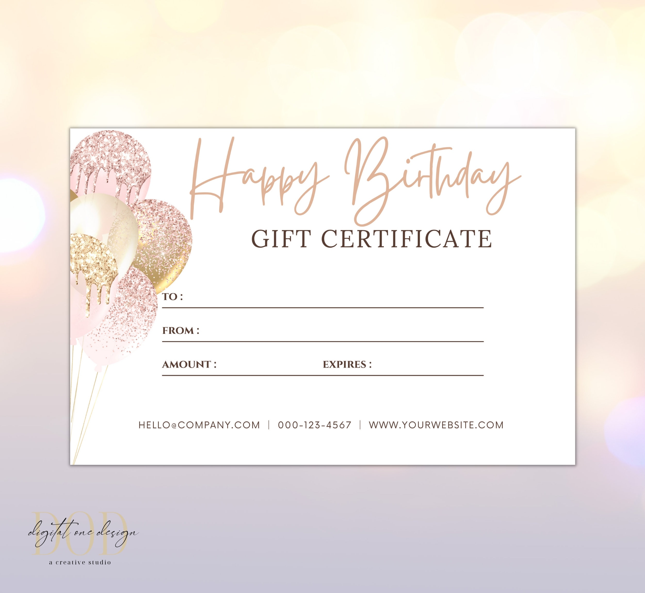 Birthday Printable Gift Certificates