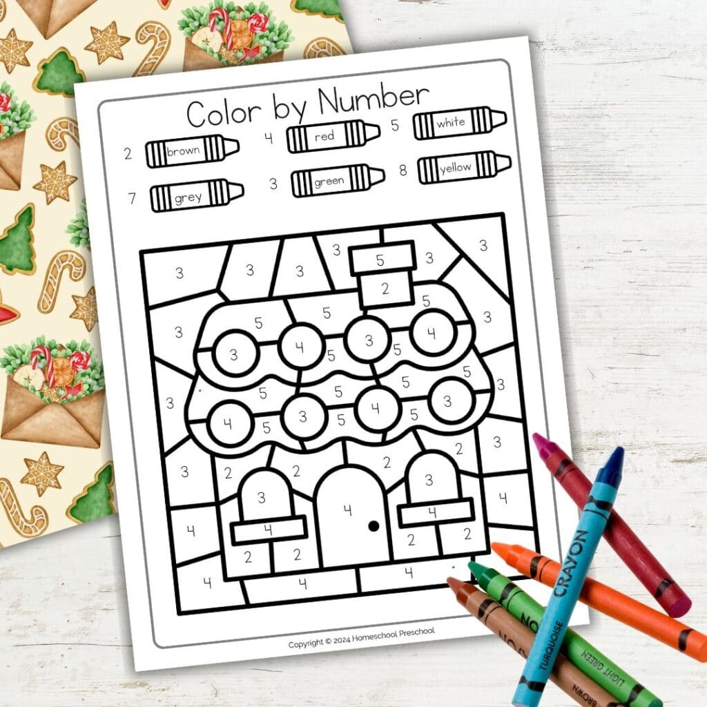 Gingerbread Color By Number Printable