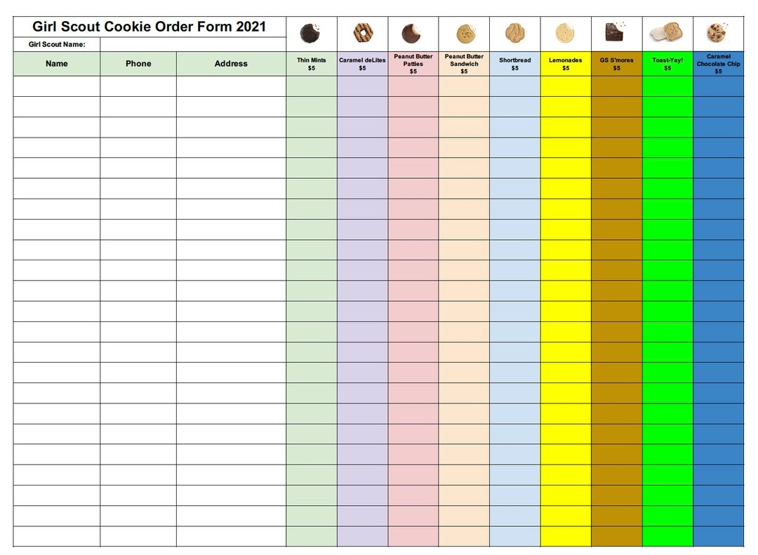 Girl Scout Printable Order Form 2025 Girl Scout Printable Order Form 2025